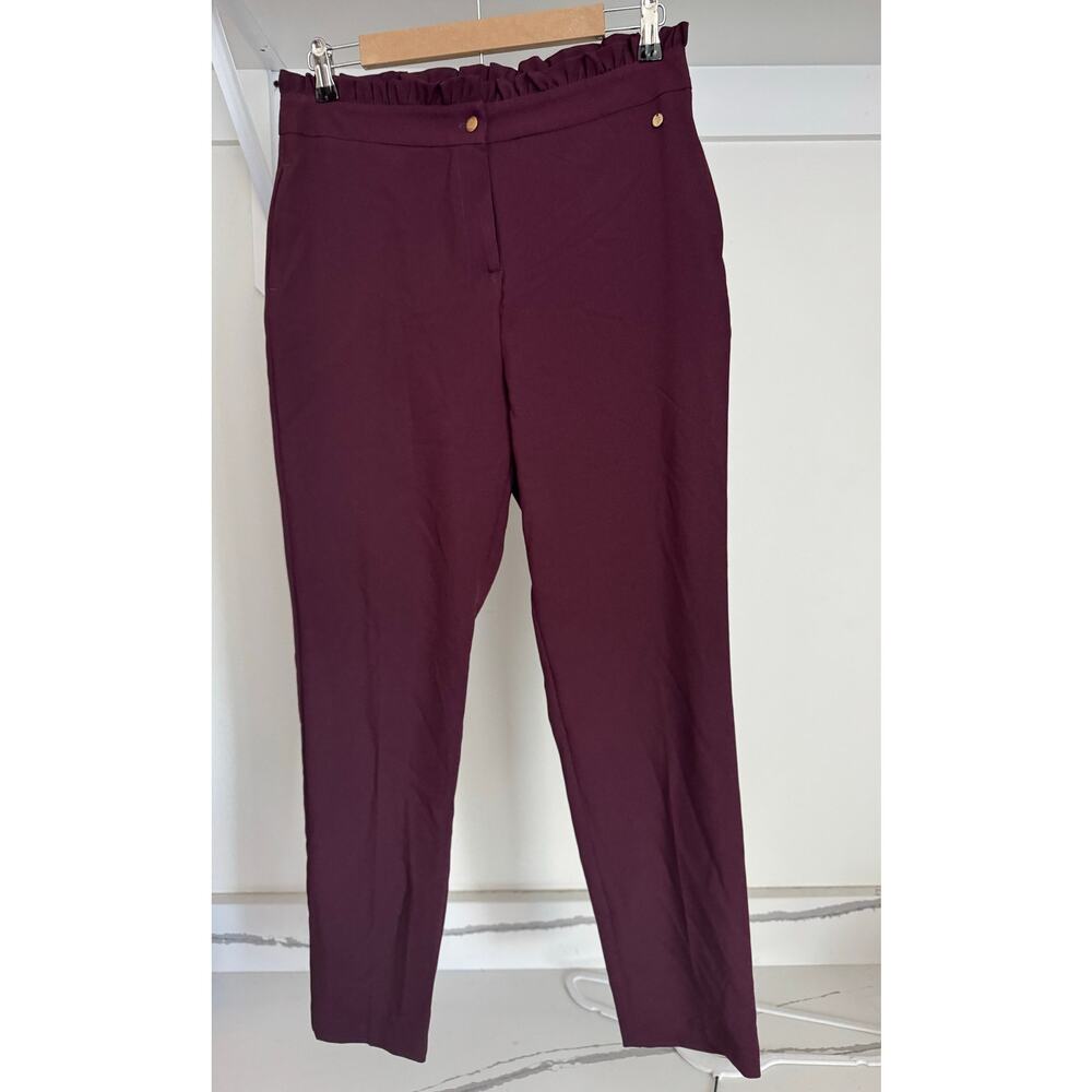 NWOT Thalia Women's Dress Pants Pull-On‎ Stretchy Tapered Leg Size Medium Wine